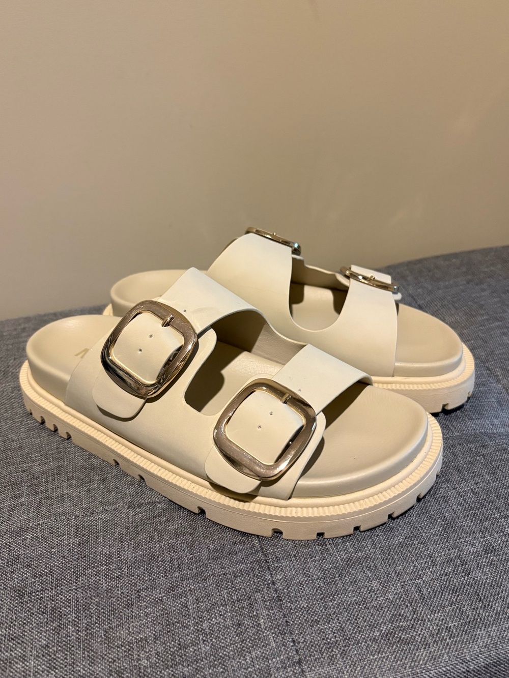 MIA Cream Buckle Sandals